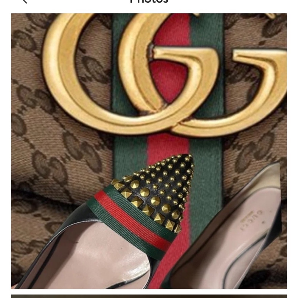 Gucci luxury designer real authentic 
shoes heels pumps stiletto stud